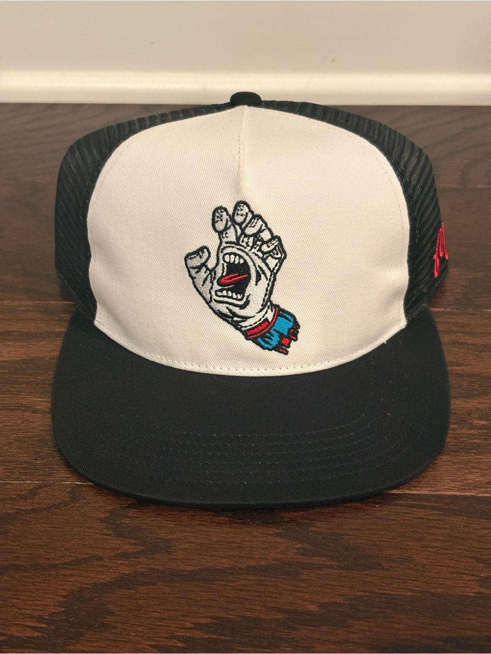 Malbon Golf x Santa Cruz Screaming Hand Trucker Hat Black White Snapback NWT, OS